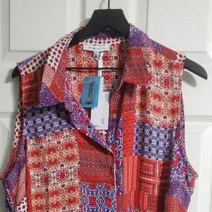 CANDY CRUSH-ROSE & OLIVE, NWT, 2X, RED/BLUE/MULTICOLORED, 2-PIECE SET